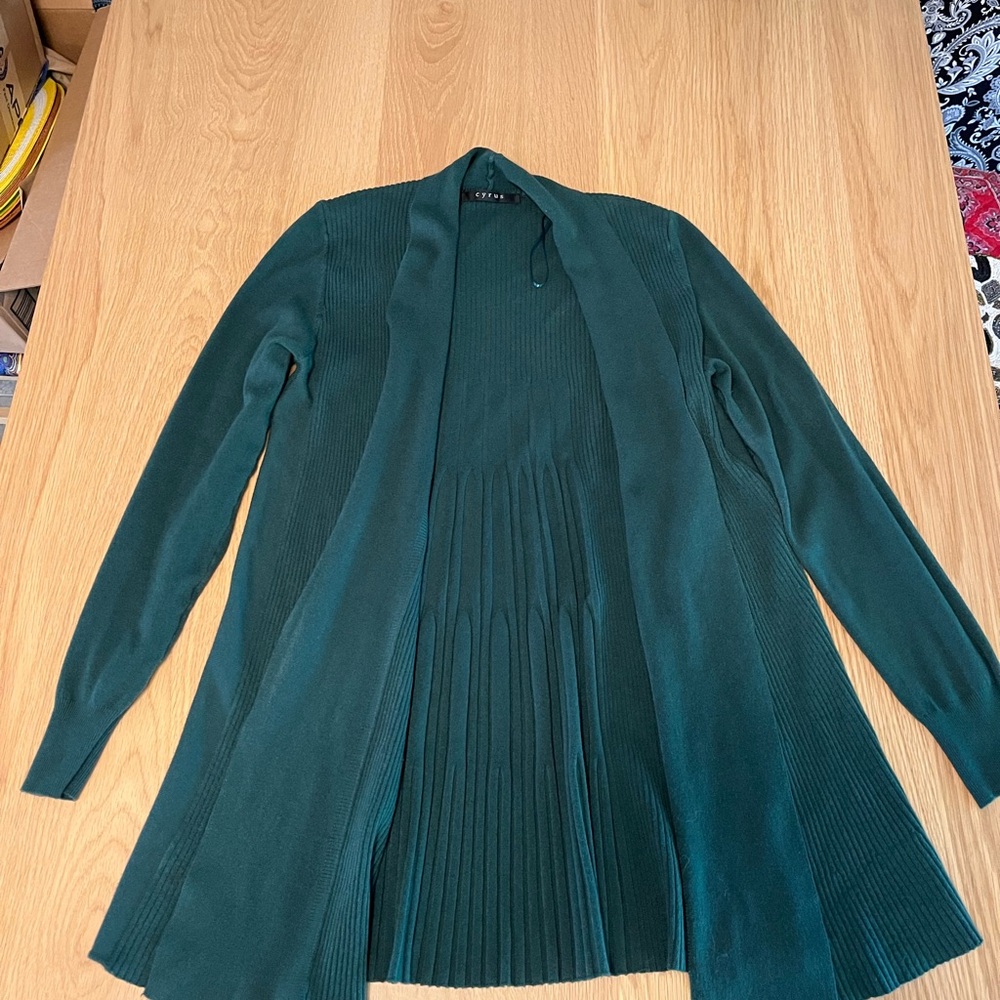 Cyrus Green Women's Cardigan Sweater Emerald Medium M